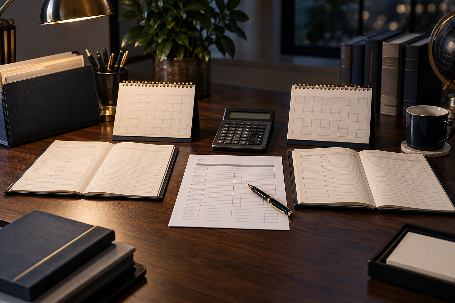 Two separate payment-plan folders beside one household budget