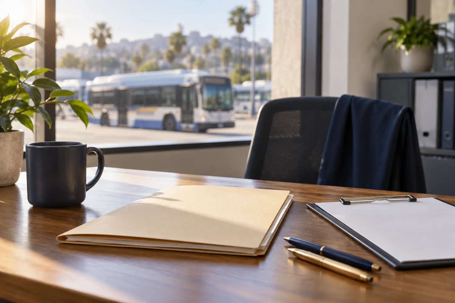 Documents and case folders on a law-office desk.